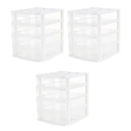 Gracious Living - 4 Drawer Desktop Countertop Storage with Organizer Lid (3 Pack)