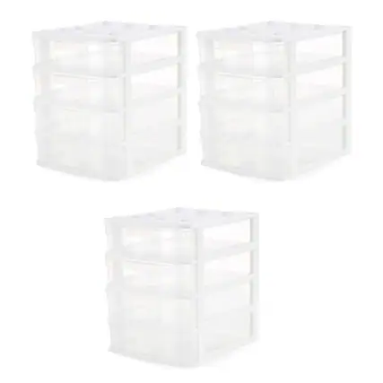 Front. Gracious Living - Gracious Living 4 Drawer Desktop Countertop Storage with Organizer Lid (3 Pack).