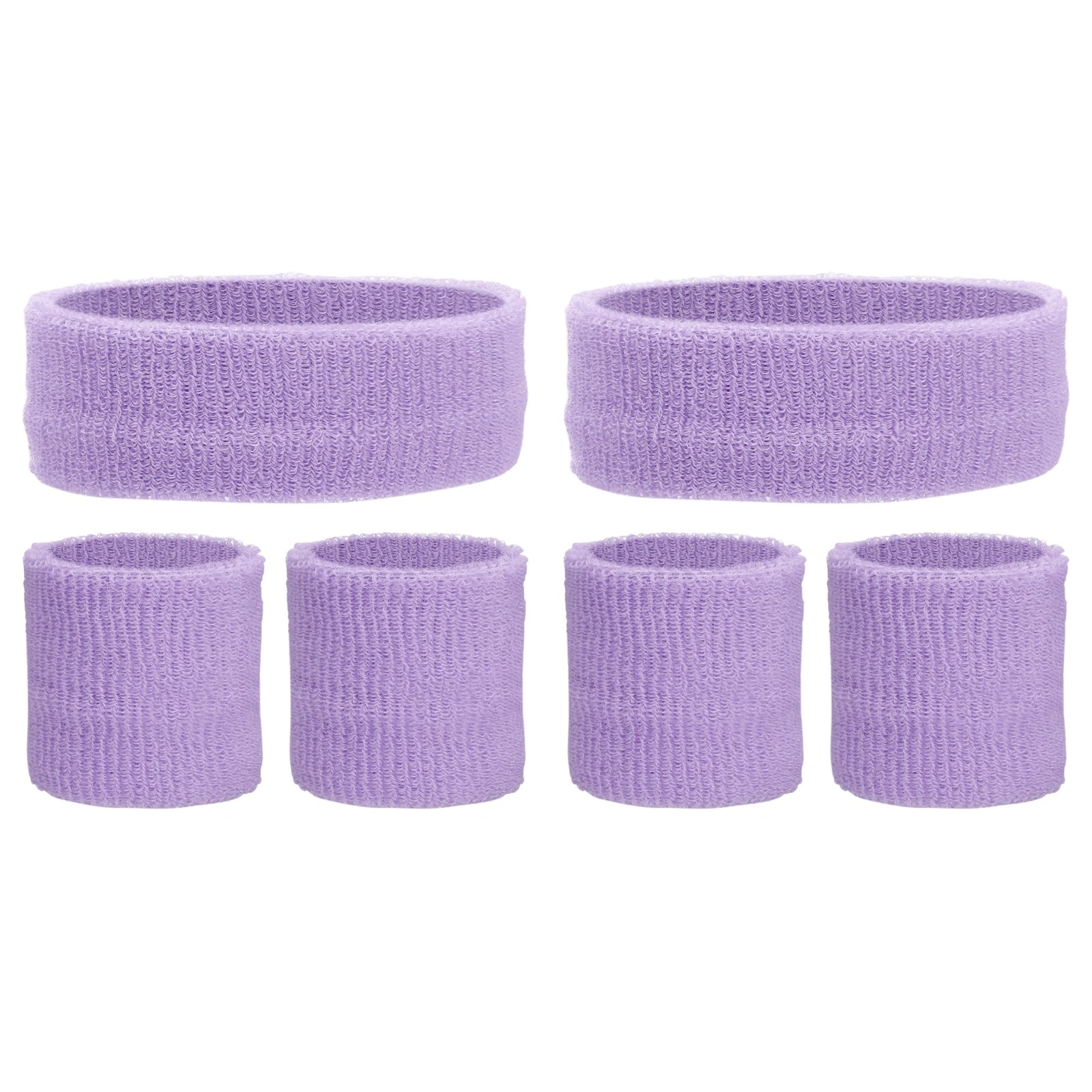 Unique Bargains - Sweatband Set, 2pcs Headband + 4pcs Wristbands Moisture Wicking Breathable Athletic Bands 6pcs for Sports - Light Reddish Purple price history on PriceWatchPro