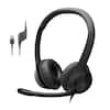 Front. Logitech - H390 Wired USB-A On-Ear Stereo Headphones with Noise Canceling Microphone - Black.