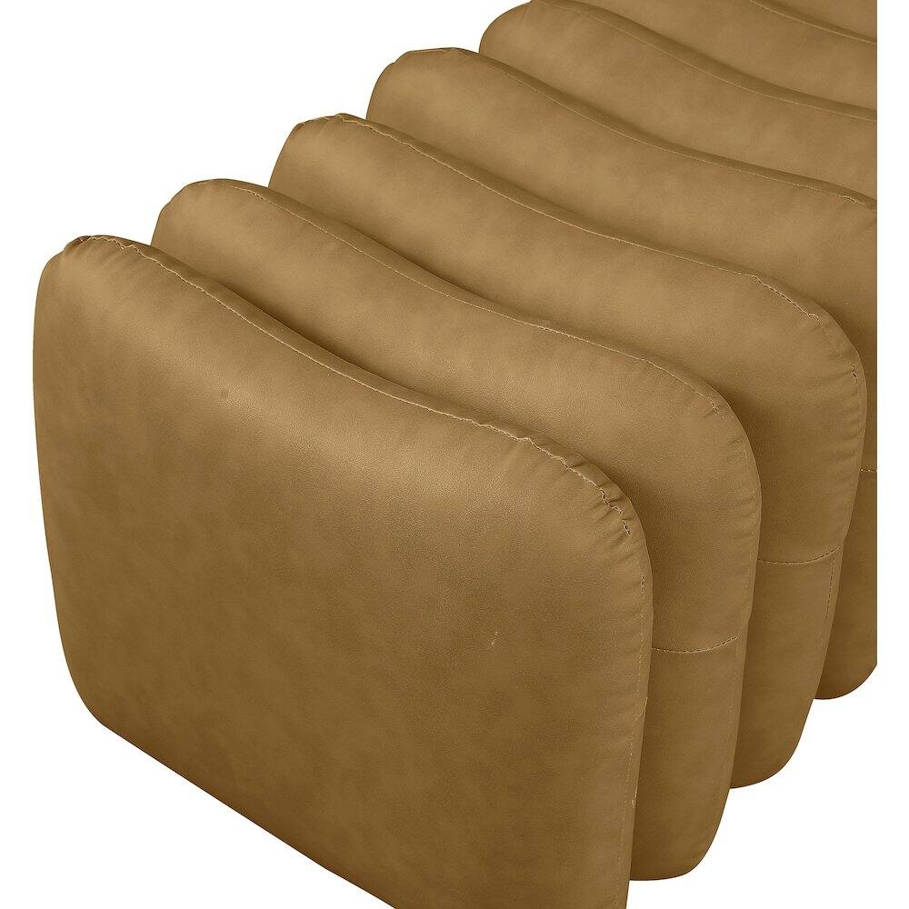 Alt View 4. Meridian Furniture - Atticus Brown Vegan Leather Bench - Brown.