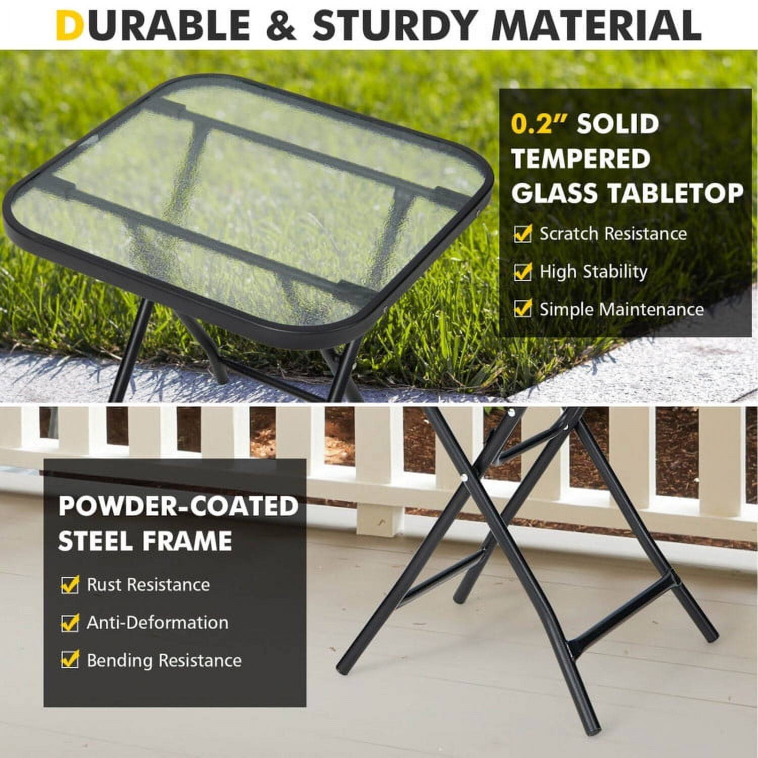 DURABLE & STURDY MATERIAL

0.2" SOLID TEMPERED GLASS TABLETOP
- Scratch Resistance
- High Stability
- Simple Maintenance

POWDER-COATED STEEL FRAME
- Rust Resistance
- Anti-Deformation
- Bending Resistance
