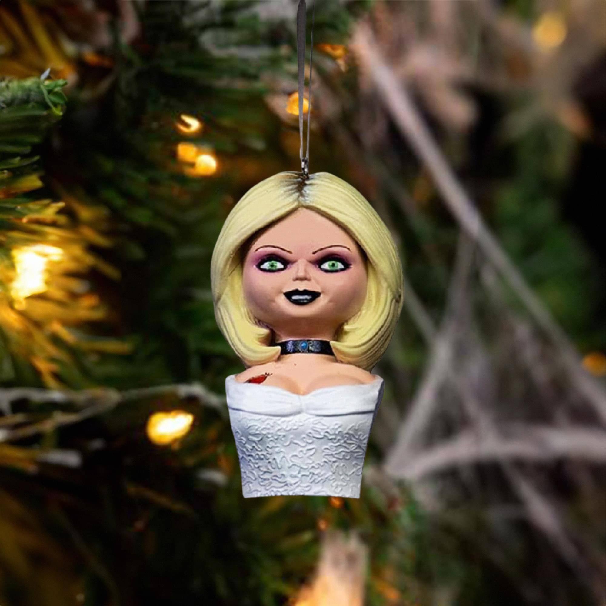 Alt View 1. Trick or Treat Studios - Childs Play Seed of Chucky Holiday Horrors Ornament | Tiffany Bust - White.