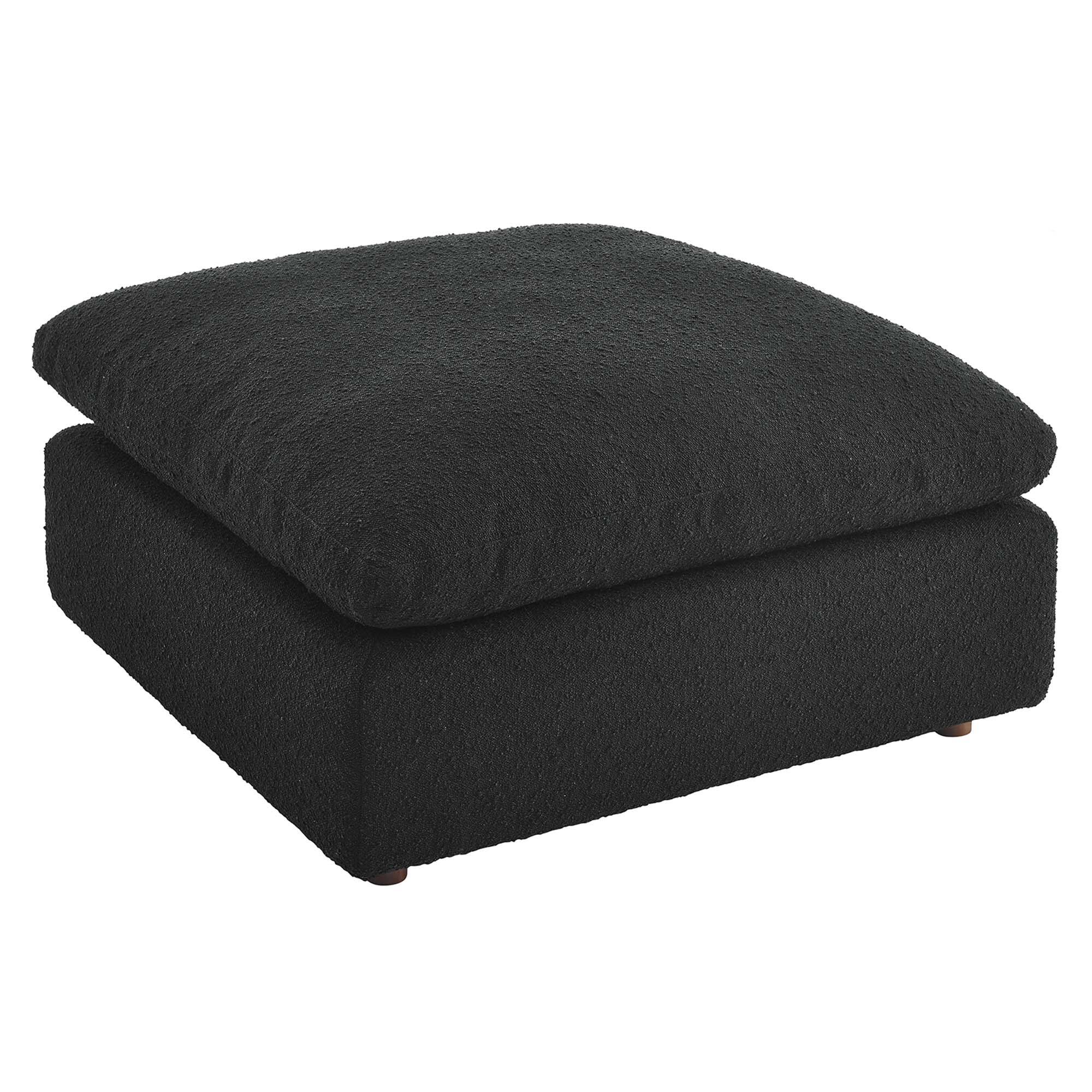 Alt View 2. Modway - Commix Down Filled Overstuffed Boucle Fabric Ottoman by Modway - EEI-6258-BLK.