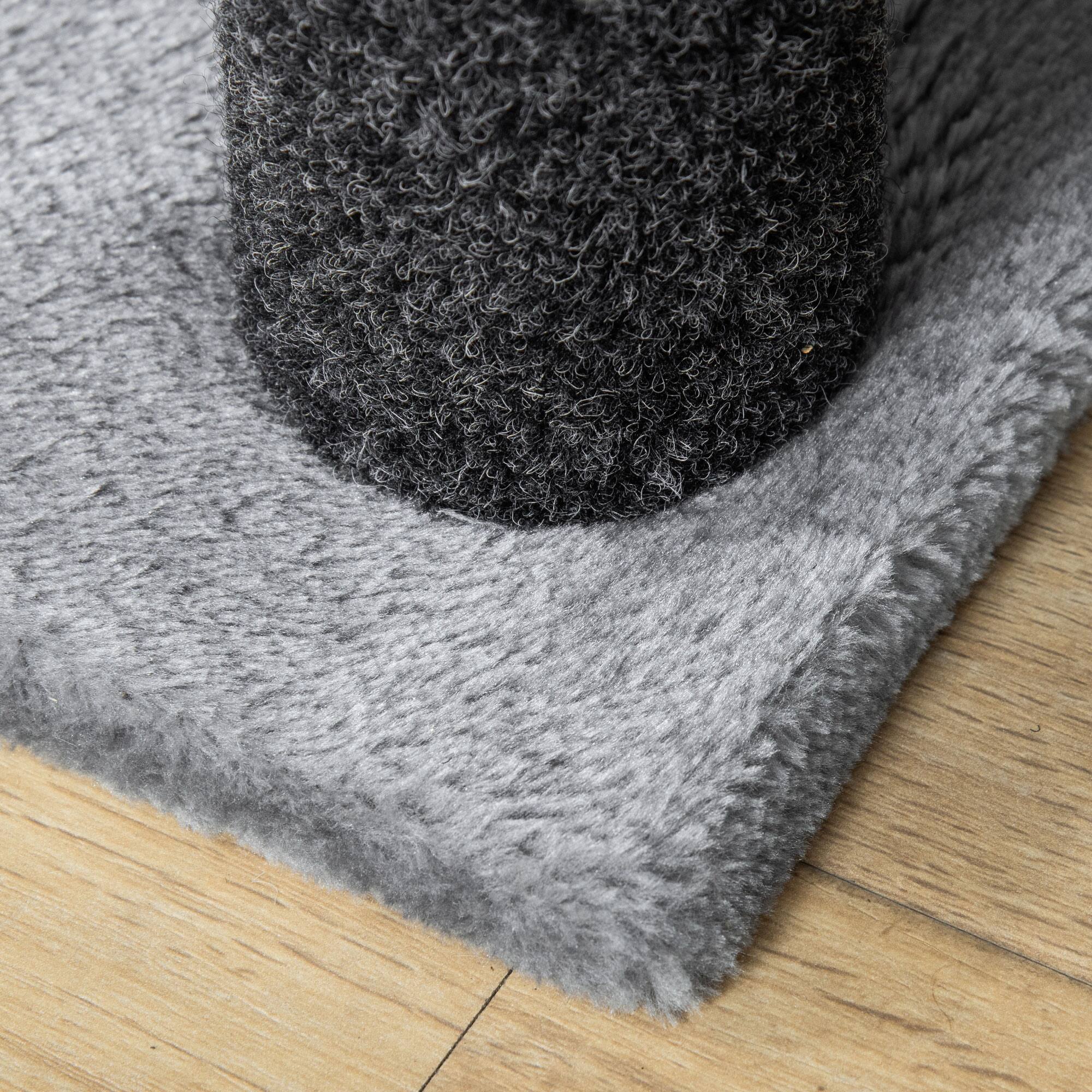 Alt View 5. Pawhut - Cat Stairs, 2 in 1 Tree Tower Steps, Scratching Posts, Hanging Ball, 4-Step Climbing Tower, for Bed, Sofa - Light Grey.