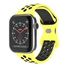 StrapsCo - ColorBlock Active Strap Silicone Rubber Watch Band For Apple Watch - 40mm/41mm/42mm (Medium-Long) - Yellow & Black