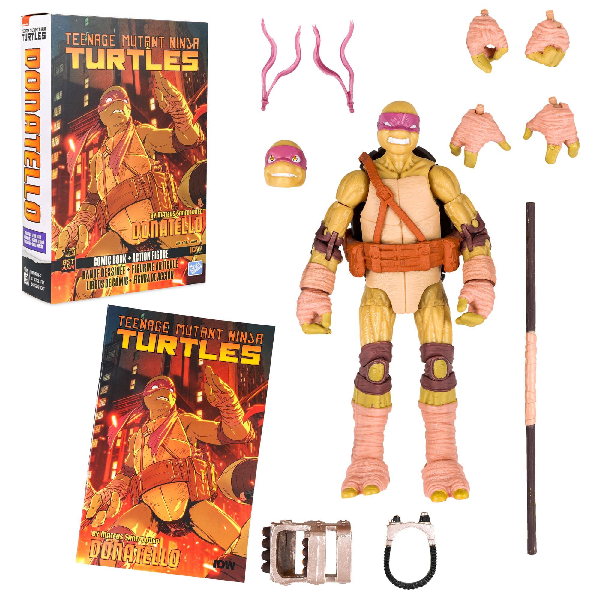 Teenage Mutant Ninja Turtles BST AXN 5-inch Figure Set | Donatello & Comic