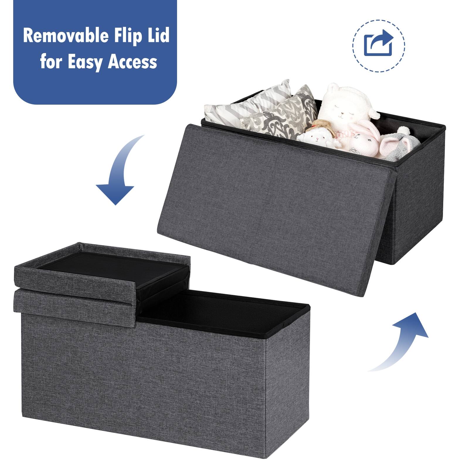 Removable Flip Lid for Easy Access