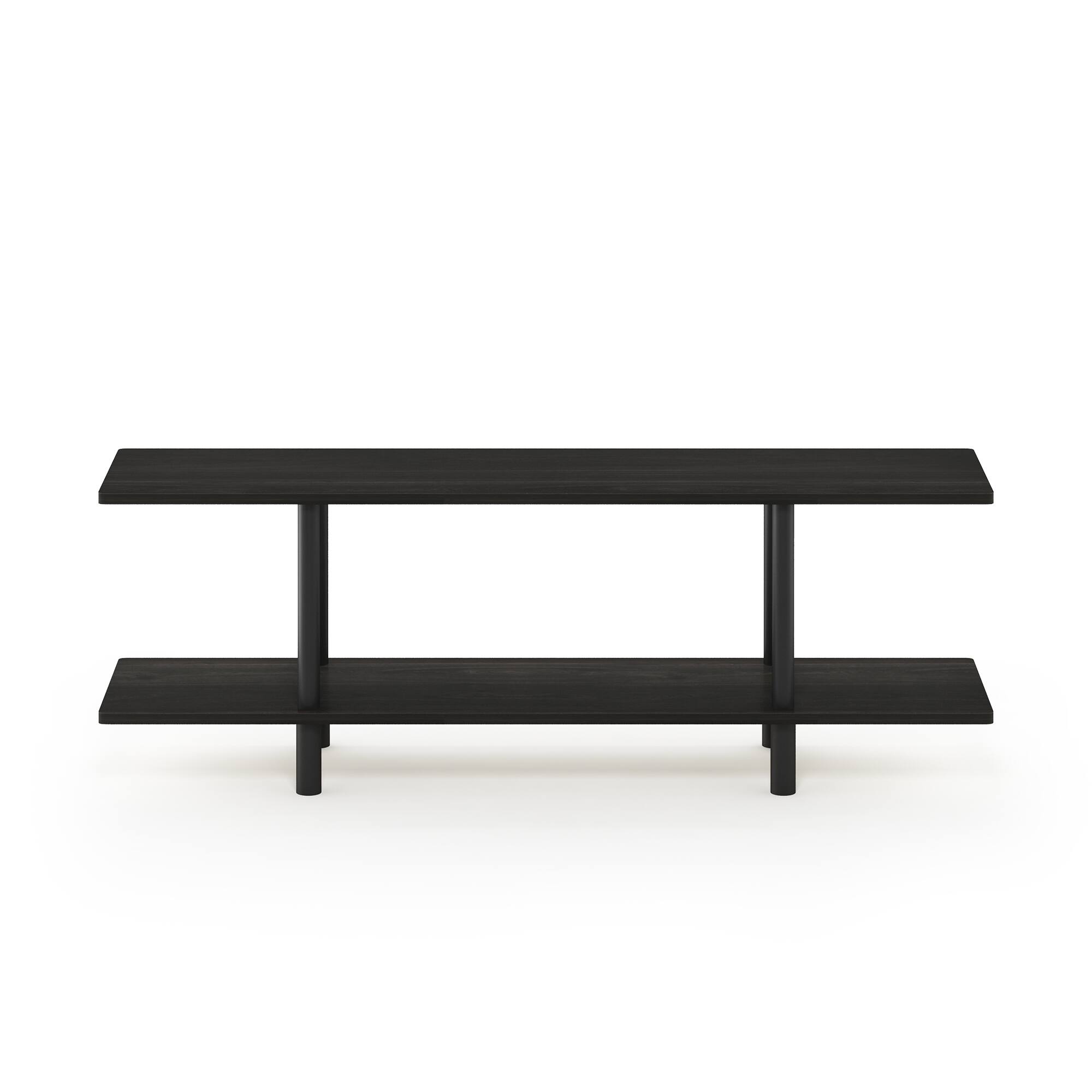 Alt View 2. Furinno - Turn-N-Tube 2-Tier Multipurpose Wide Shelf, Espresso/Black - Espresso/Black.