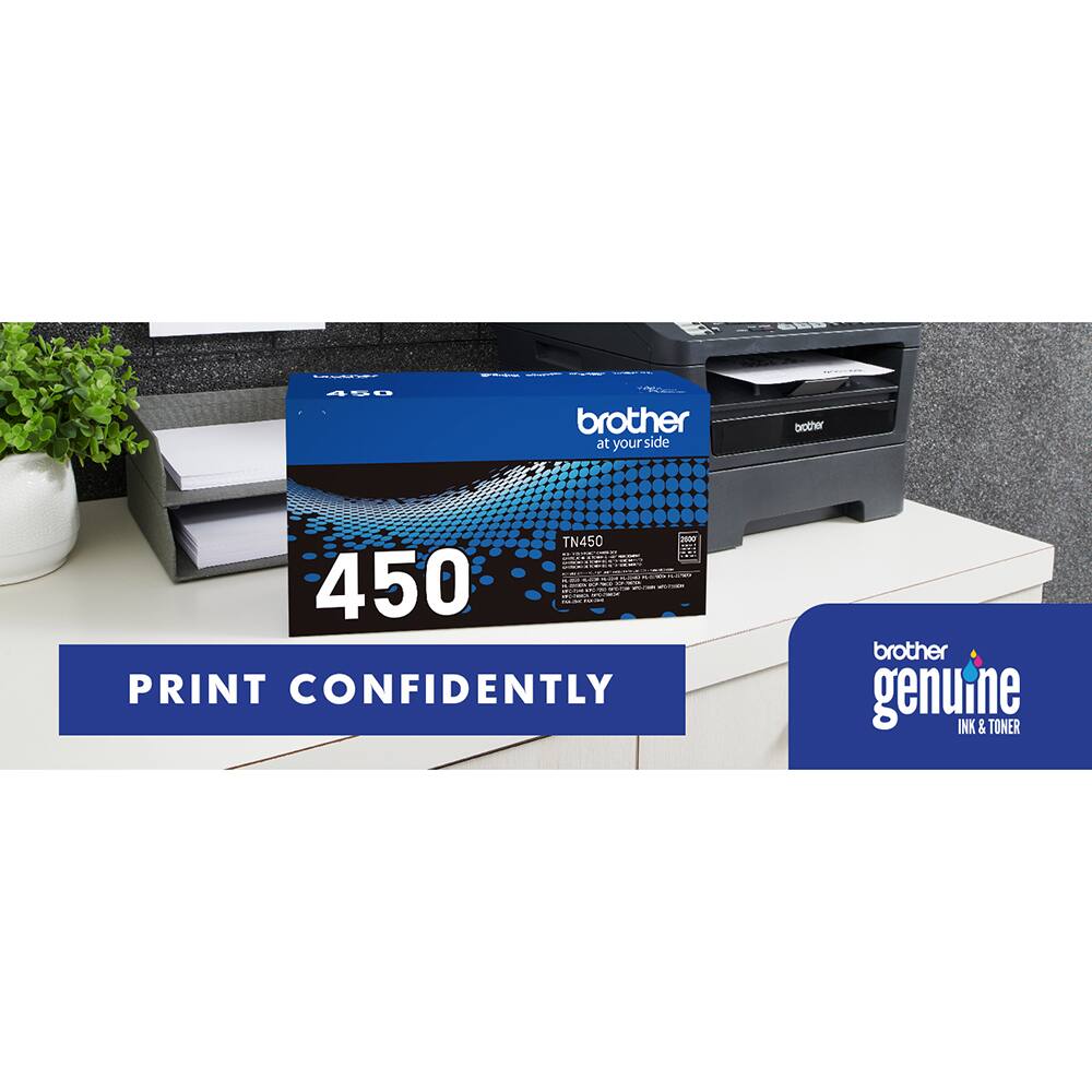 - - | H A4L brother at your side brother TN450 - ! 450 PRINT CONFIDENTLY brother genuine NK & TONER