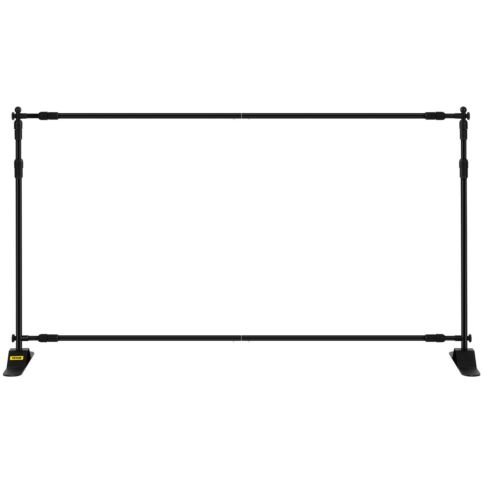 Alt View 5. VEVOR - Telescopic Backdrop Banner Stand 8'x8' Banner Stand Step and Repeat Backdrop Banner Stand Retractable Banner Stand (8ft) - Black.