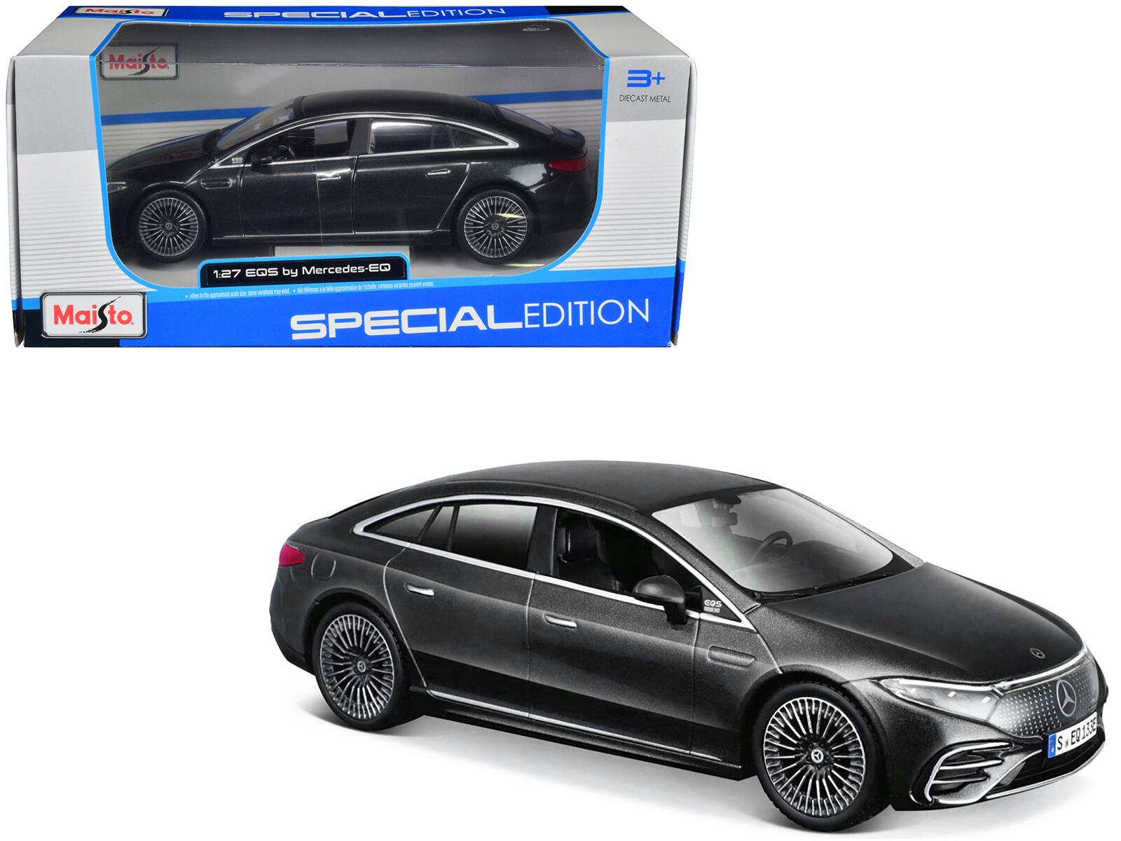 Mercedes-Benz EQS "Special Edition" Series 1/27 Diecast Model Car by Maisto - Gray Metallic