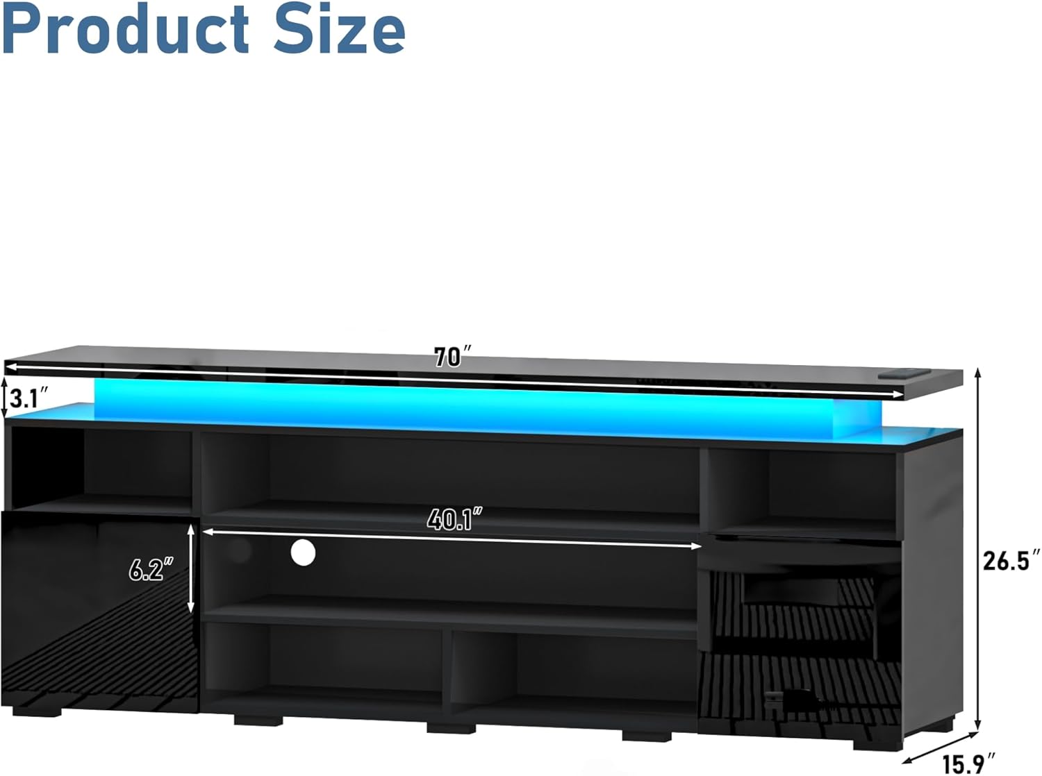 Product Size: 70" x 40.1" x 26.5" x 15.9"