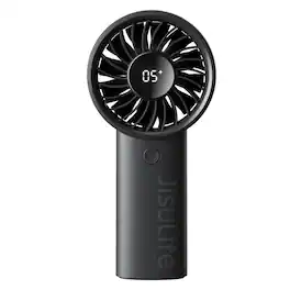 Jisulife - Handheld Fan Life4 - 5-Speed, 3600mAh Battery, LED Display, Rechargeable Personal Fan for Travel, Concerts, Makeup - Black
