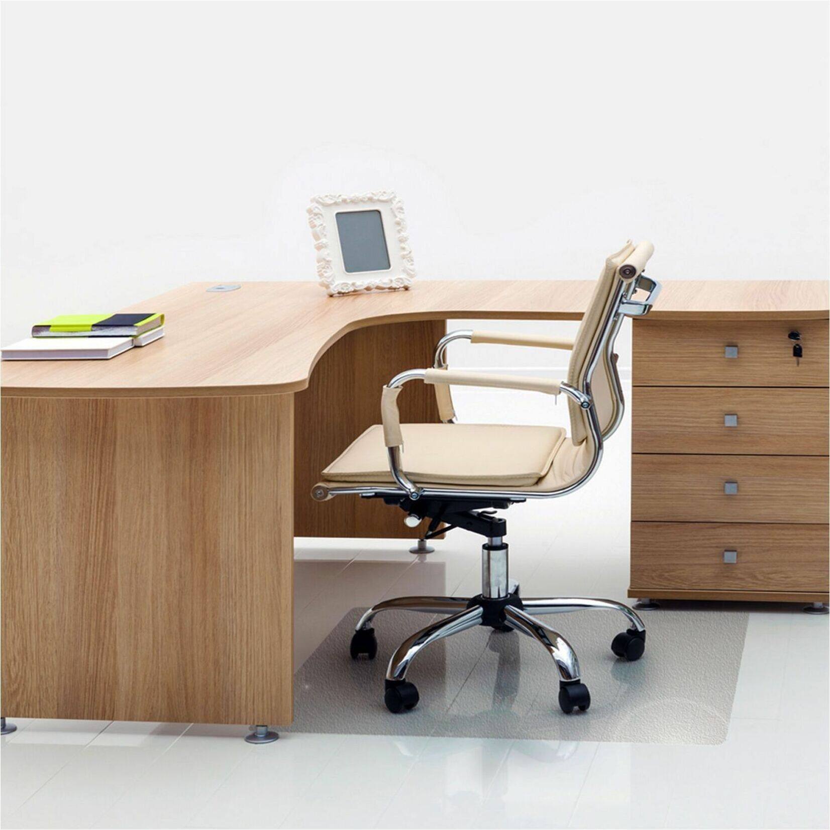 Alt View 16. Floortex - Advantagemat Phthalate Free Vinyl Rectangular Chair Mat for Hard Floor - 45'' x 53'' - Clear.