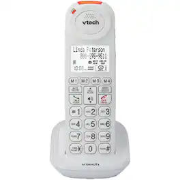 VTech - Amplified Cordless Phone Accessory Handset, Big Buttons, Audio Assist, Extra-Loud Ringer, for SN5127 SN5147 Phones - White