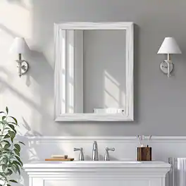 ULTRUE - UTBM0RT01WW04050 White Wood Effect 16x20 Framed Wall Mirror