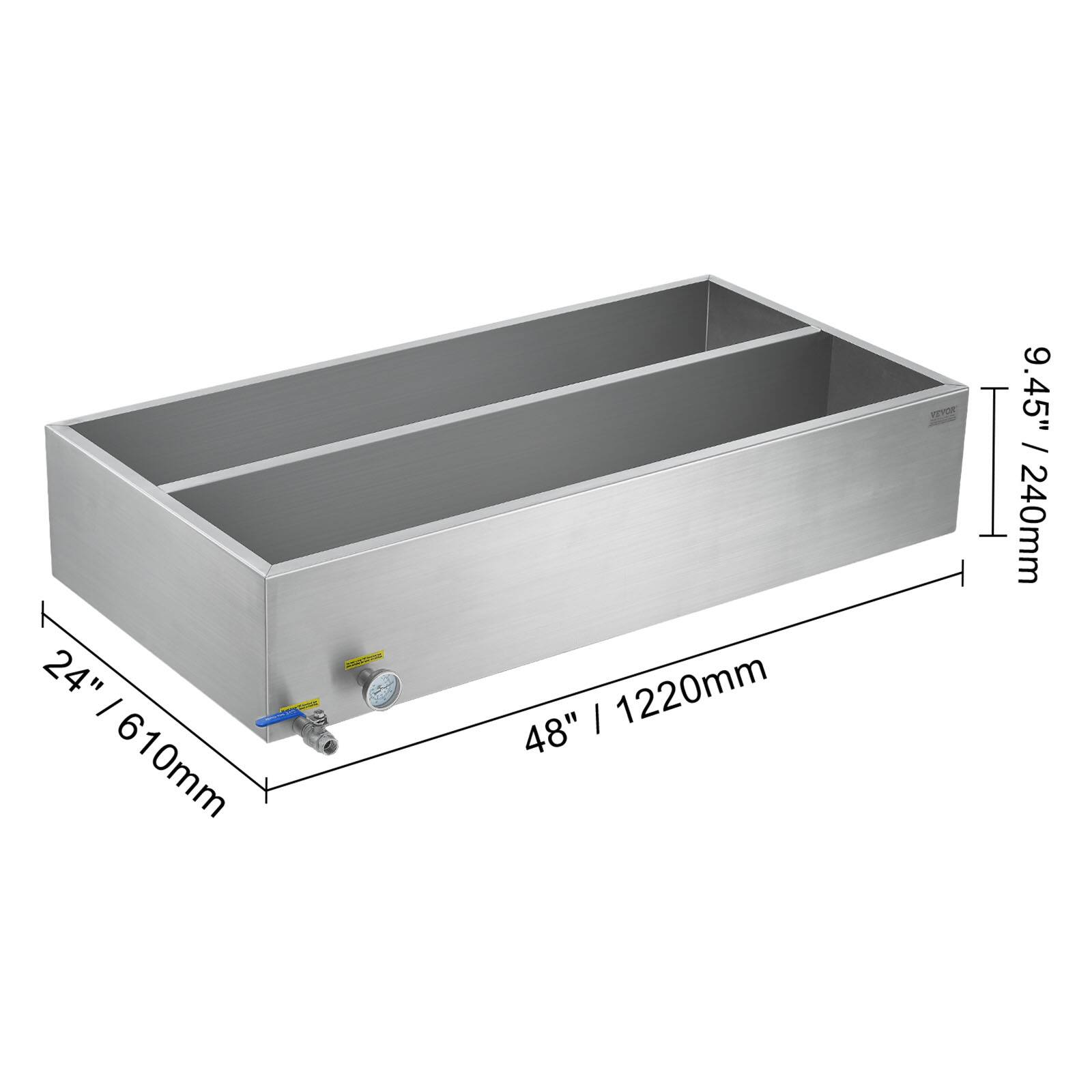 24" / 610mm  
48" / 1220mm  
9.45" / 240mm