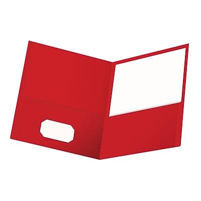 Front. Oxford - Oxford Twin Portfolio Folders, Red, 25/Box (OXF 57511) - Red.