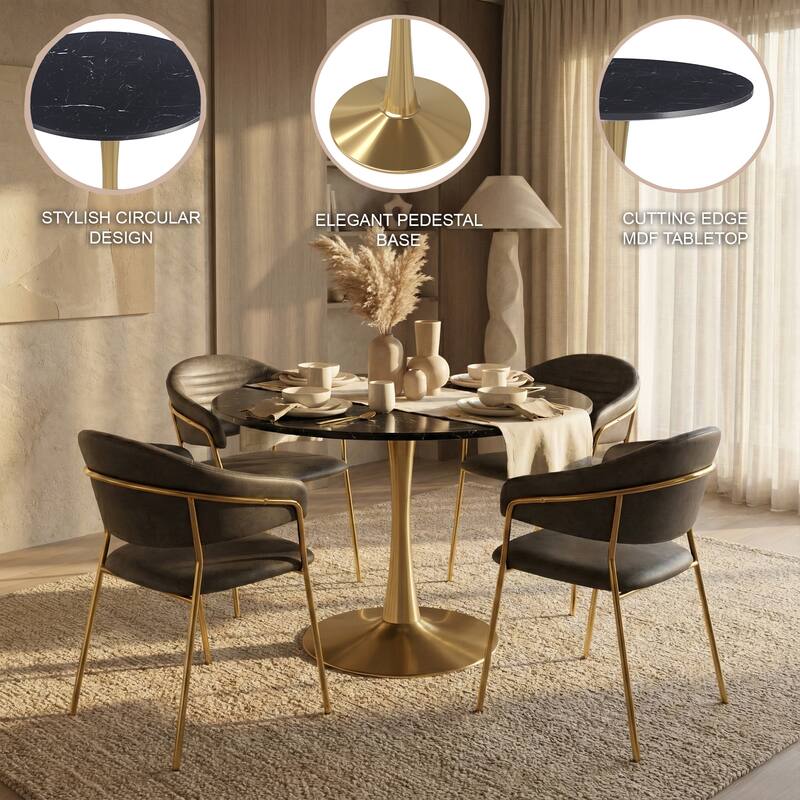 STYLISH CIRCULAR DESIGN  
ELEGANT PEDESTAL BASE  
CUTTING EDGE MDF TABLETOP