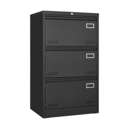 Dexmalle - Dexmalle-3 Drawer Lateral File Cabinet with Lock-Blcak