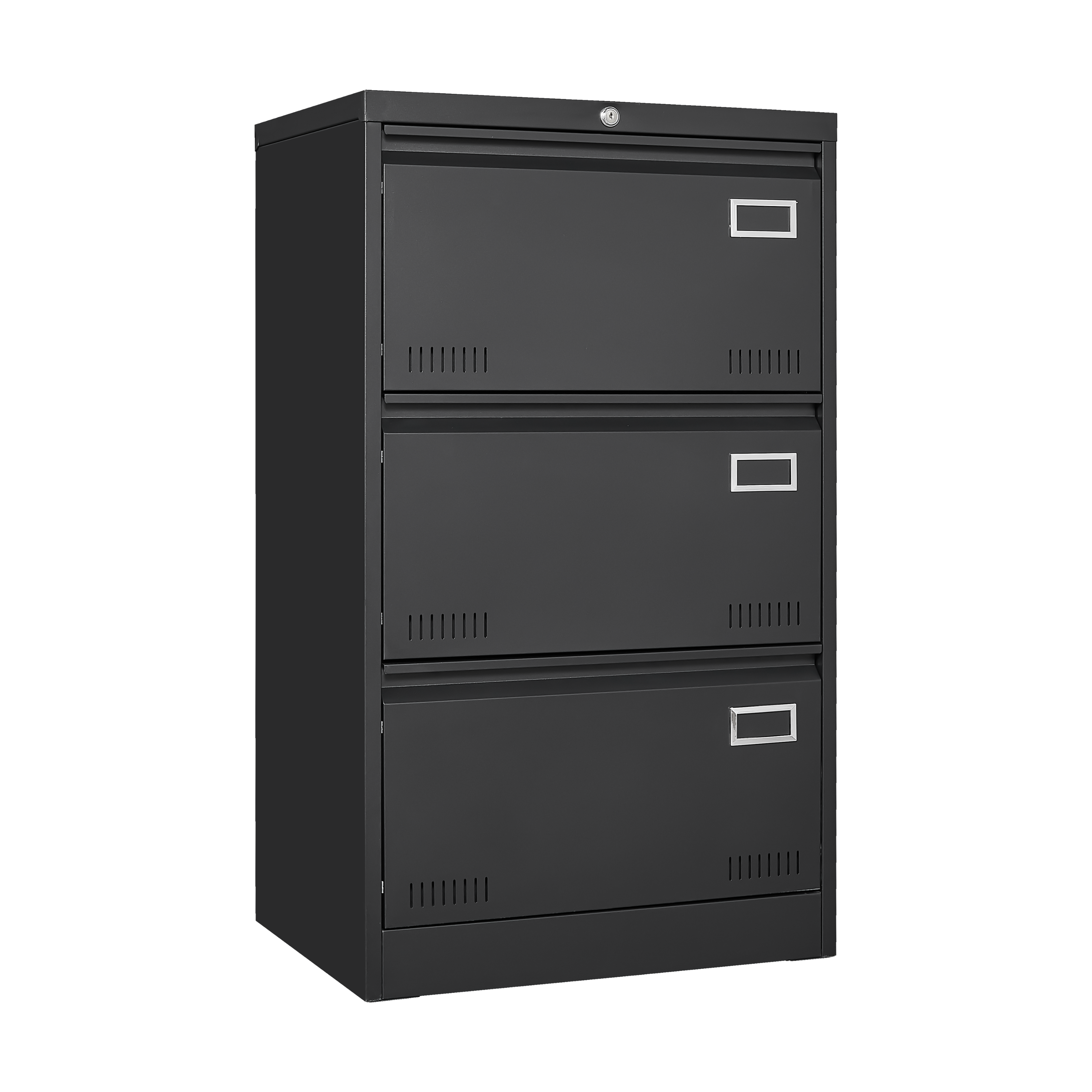 Alt View 2. GOODSILO - ​​Lateral File Cabinet 3-Drawer, Locking Metal Storage for Office, Legal/Letter/A4/F4 Files​ - Black.