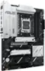 The image features a close-up of a computer motherboard made by Asus. The motherboard is designed for the LGA1718 AMD2 Ryzen AM5 socket and supports the latest AMD processors. The motherboard also has a built-in Wi-Fi module and supports M.2 SSDs for faster storage. Additionally, it has multiple PCIe slots, including one PCIe x16 slot and one PCIe x8 slot, providing ample expansion options. The motherboard also features a USB 3.2 Gen 2 Type-C port for faster data transfer. Overall, the Asus motherboard is a powerful and versatile option for building a high-performance computer.