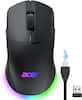 Front. Acer - Wireless Gaming Mouse for Laptop, 24,000 DPI Wired Computer Mouse with 8 Programmable Buttons, Left & Right Hand - Black.