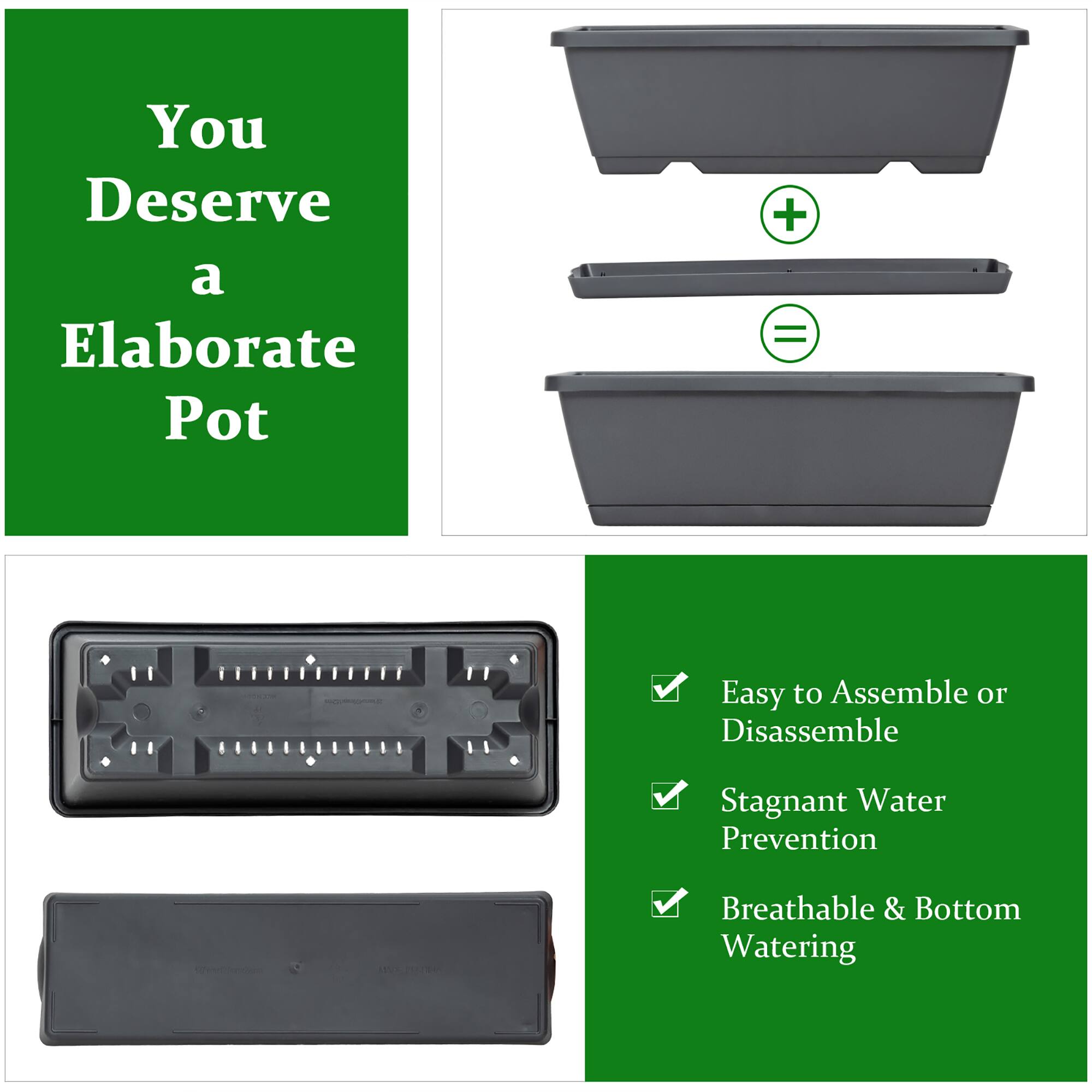 You Deserve a Elaborate Pot + Easy to Assemble or Disassemble Stagnant Water Prevention Breathable & Bottom Watering