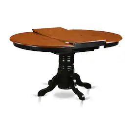 East West Furniture - Oval Table with 18" Butterfly leaf - Black And Cherry