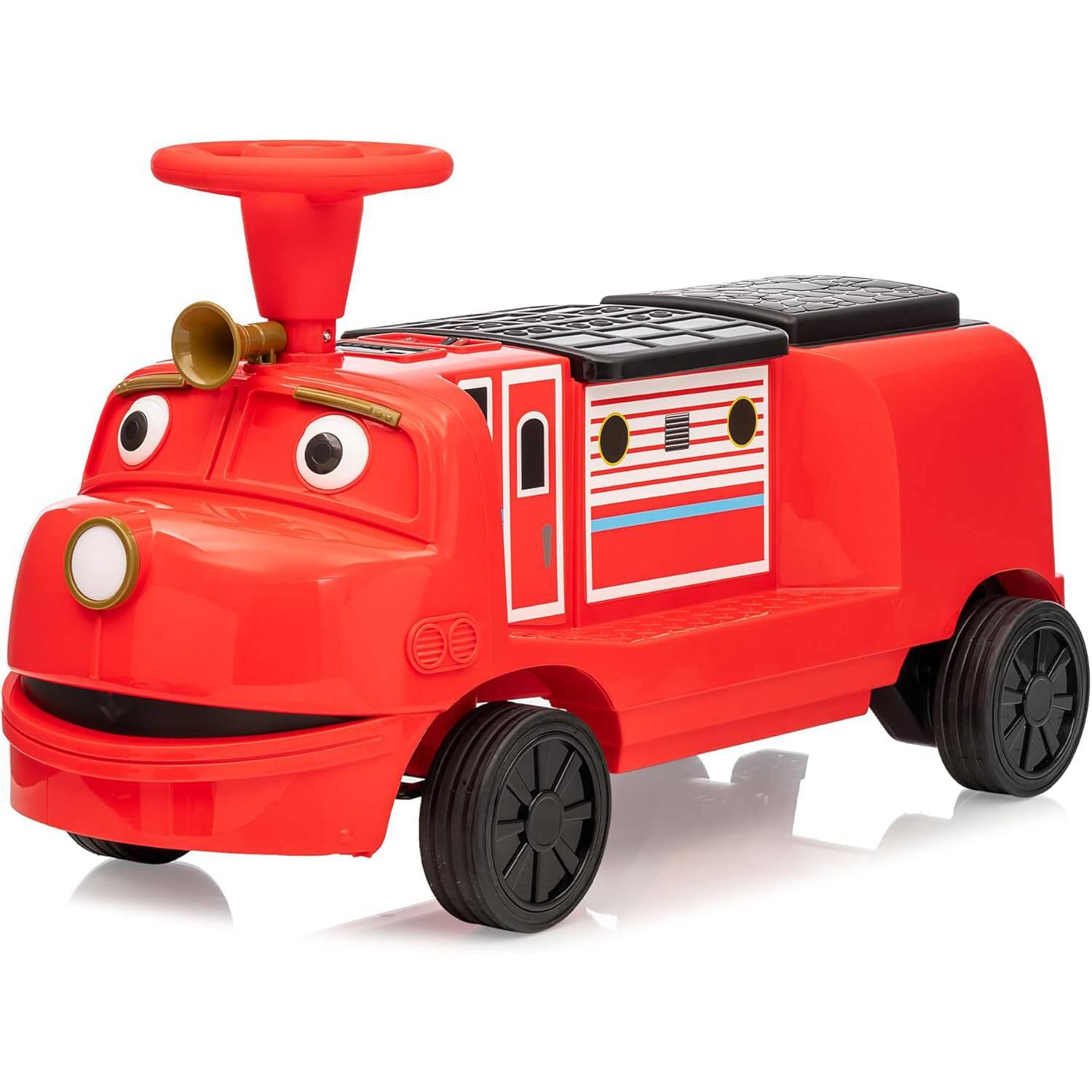 Front. Homhougo - 12V Licensed CHUGGINGTON 2-Seater Kids Ride-On Train - Trackless Electric Car, LED Lights, Music, USB, 7Ah Battery - Red Wilson - Train.