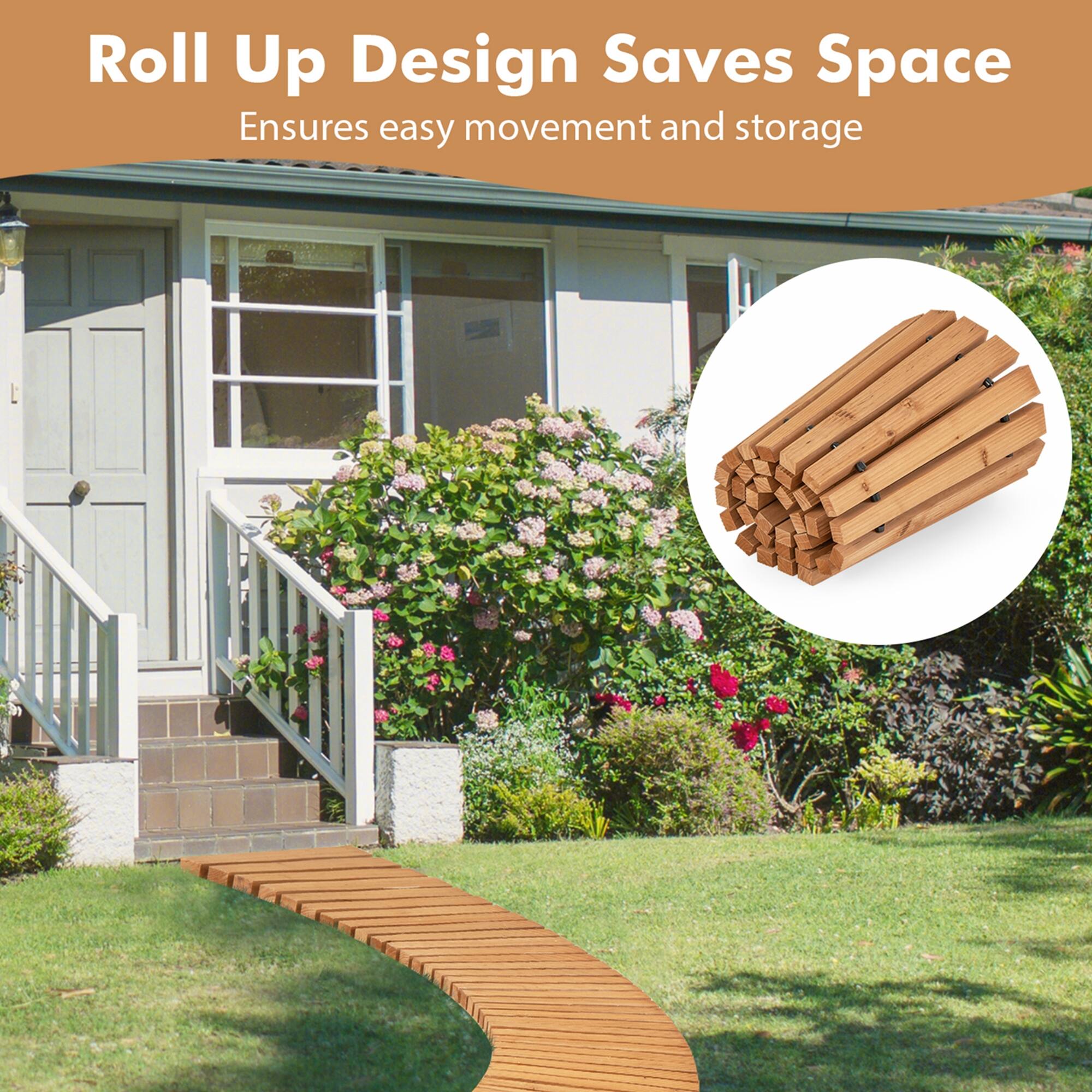 Roll Up Design Saves Space  
Ensures easy movement and storage