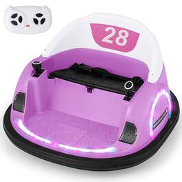 Costway - 12V Electric 360° Spin Car Toy Ride on Bumper Car for Toddlers with Remote Control For Kids Aged Over 3 Years - Pink