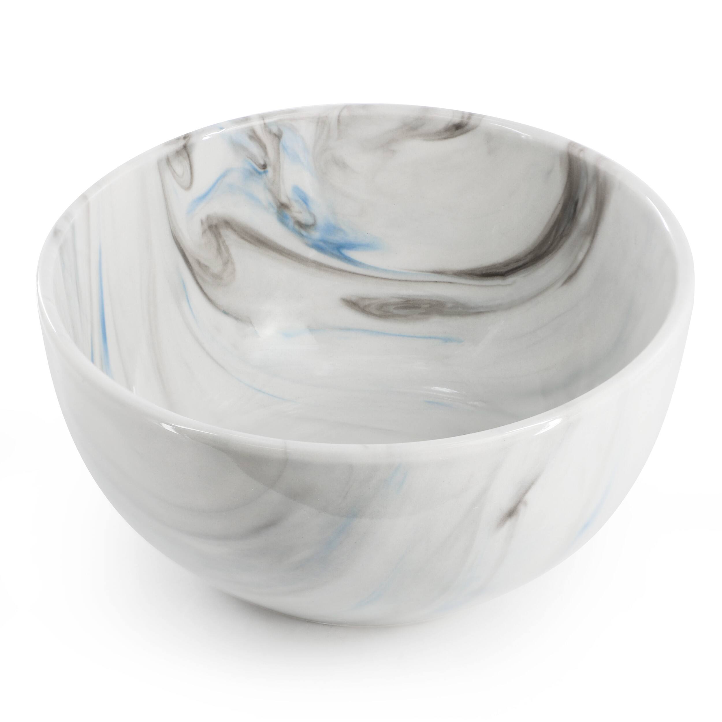 Alt View 3. Elama - Elama Fine Marble 16 Piece Porcelain Dinnerware Set in Blue and Gray - Blue and Gray.