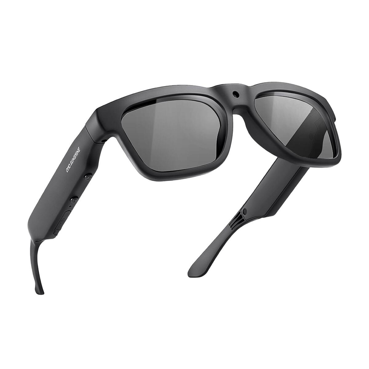 Angle. OhO sunshine - OhO Sunshine Smart 4K Camera Sunglasses, Open-Ear Bluetooth Audio, AI App, 64GB Storage, UV400 Polarized - BLACK.