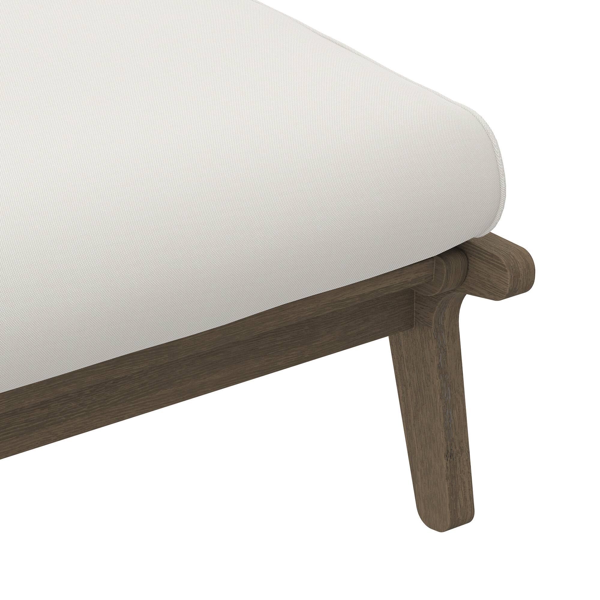 Alt View 4. Modway - Saratoga Outdoor Patio Teak Ottoman by Modway - Weathered Gray.