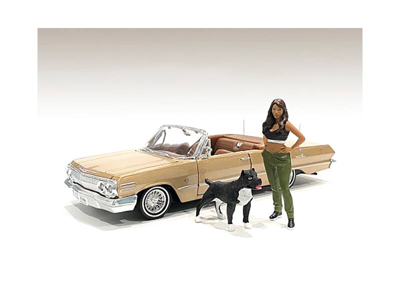 Front. American Diorama - "Lowriderz" Figurine IV and a Dog for 1/18 Scale Models by American Diorama - Multi.
