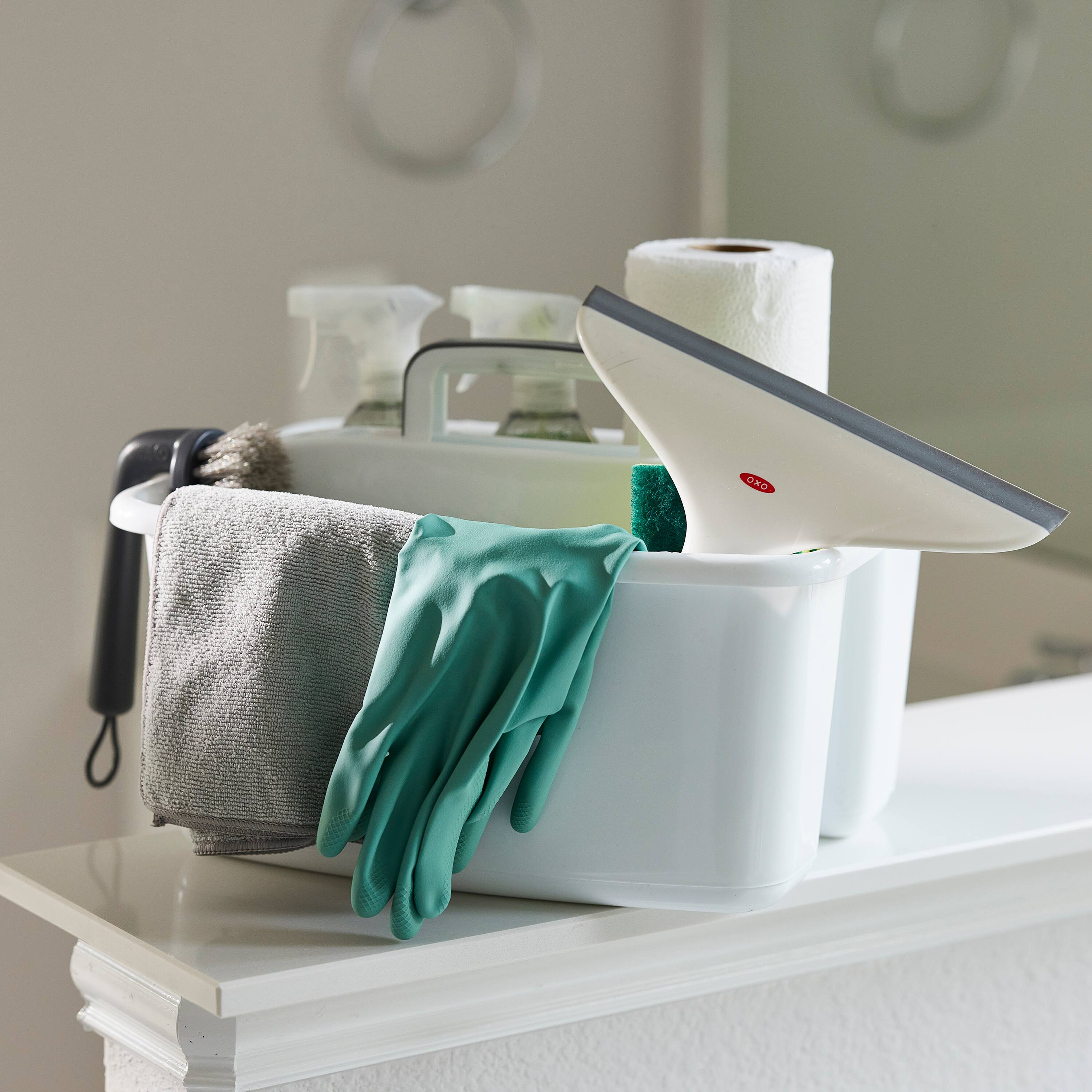 Alt View 5. Gracious Living - Gracious Living Large Divided Storage Tote Cleaning Caddy w/Handle, White (6 Pk) - White.