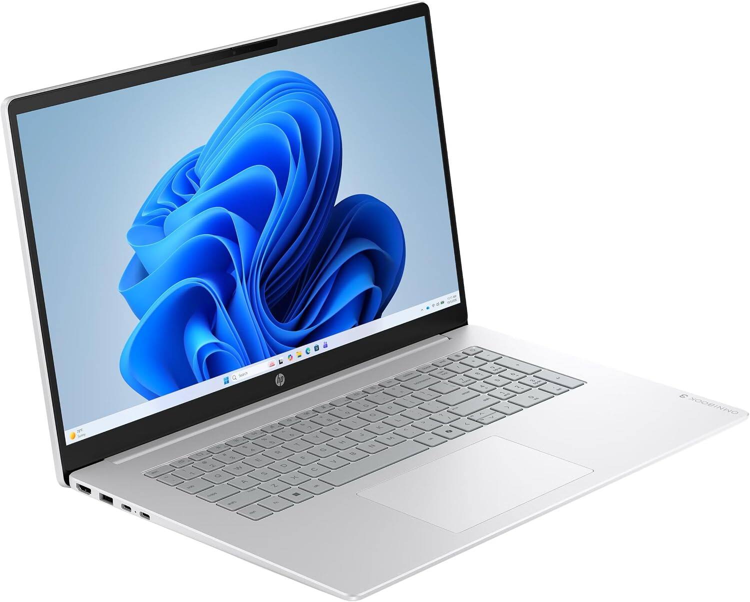 Alt View 7. HP - OmniBook 3 - 17.3" FHD Touchscreen Laptop - AMD Ryzen 5 130 2025 - 16GB - 1TB SSD - Backlit - Windows 11 - 16GB 1TB - Ryzen 5 130 - Glacier Silver.