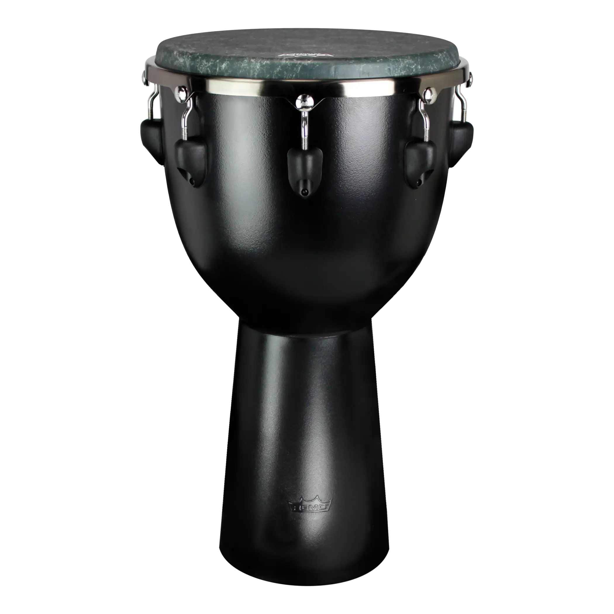 Remo - 12-inch Djembe Drum - Black - ABS Plastic Shell - Skyndeep Head