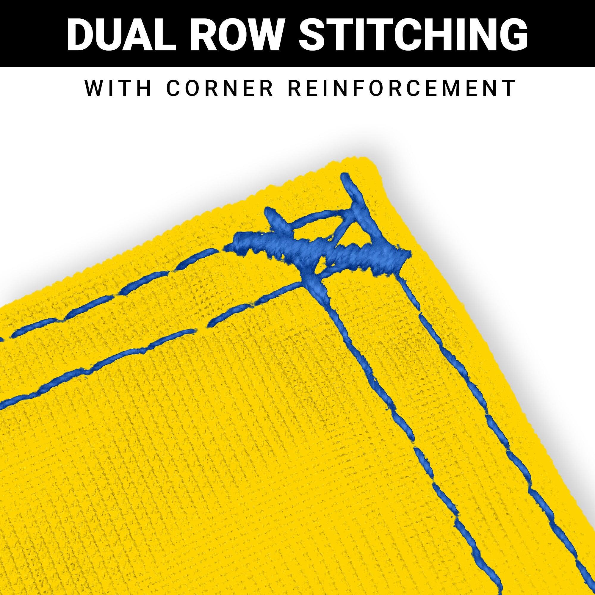 DUAL ROW STITCHING  
WITH CORNER REINFORCEMENT