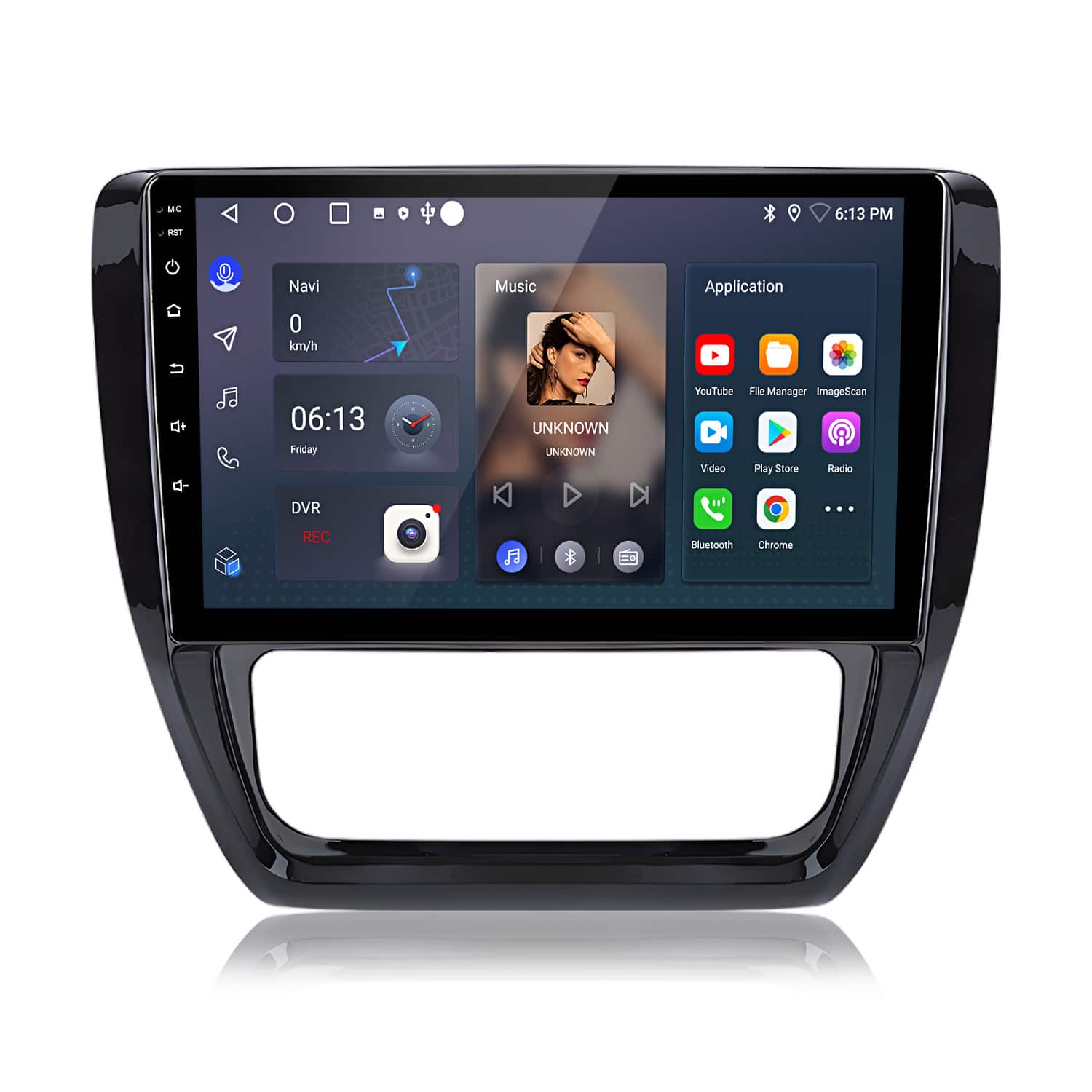 Junsun - 2+64GB Android14 Carplay For VW Jetta 6 2011-2018 Car Stereo Radio GPS Navi WIFI RDS SWC BT - Black