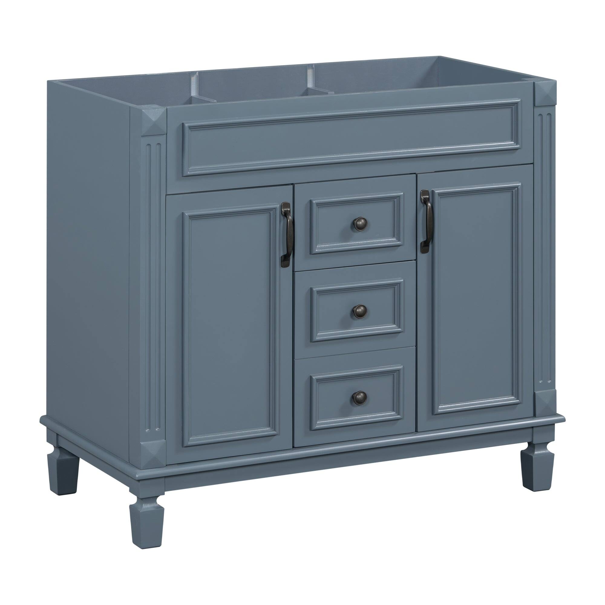 Alt View 7. Boyel Living - 36 Inch Modern Bathroom Vanity Cabinet Only with Soft Closing Doors and DrawersBlue - Blue.