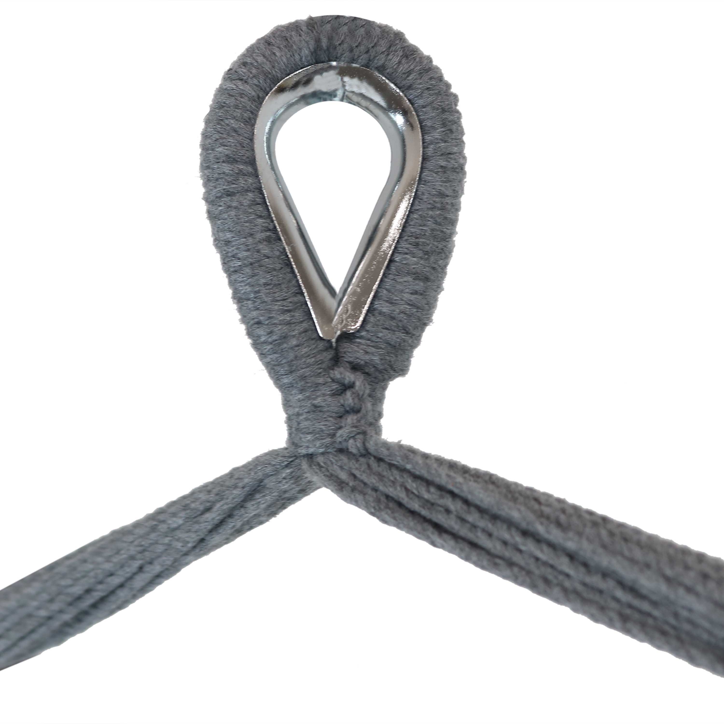 Alt View 7. Sunnydaze - Extra Large Polyester Rope Hammock Chair with Spreader Bar - Gray.