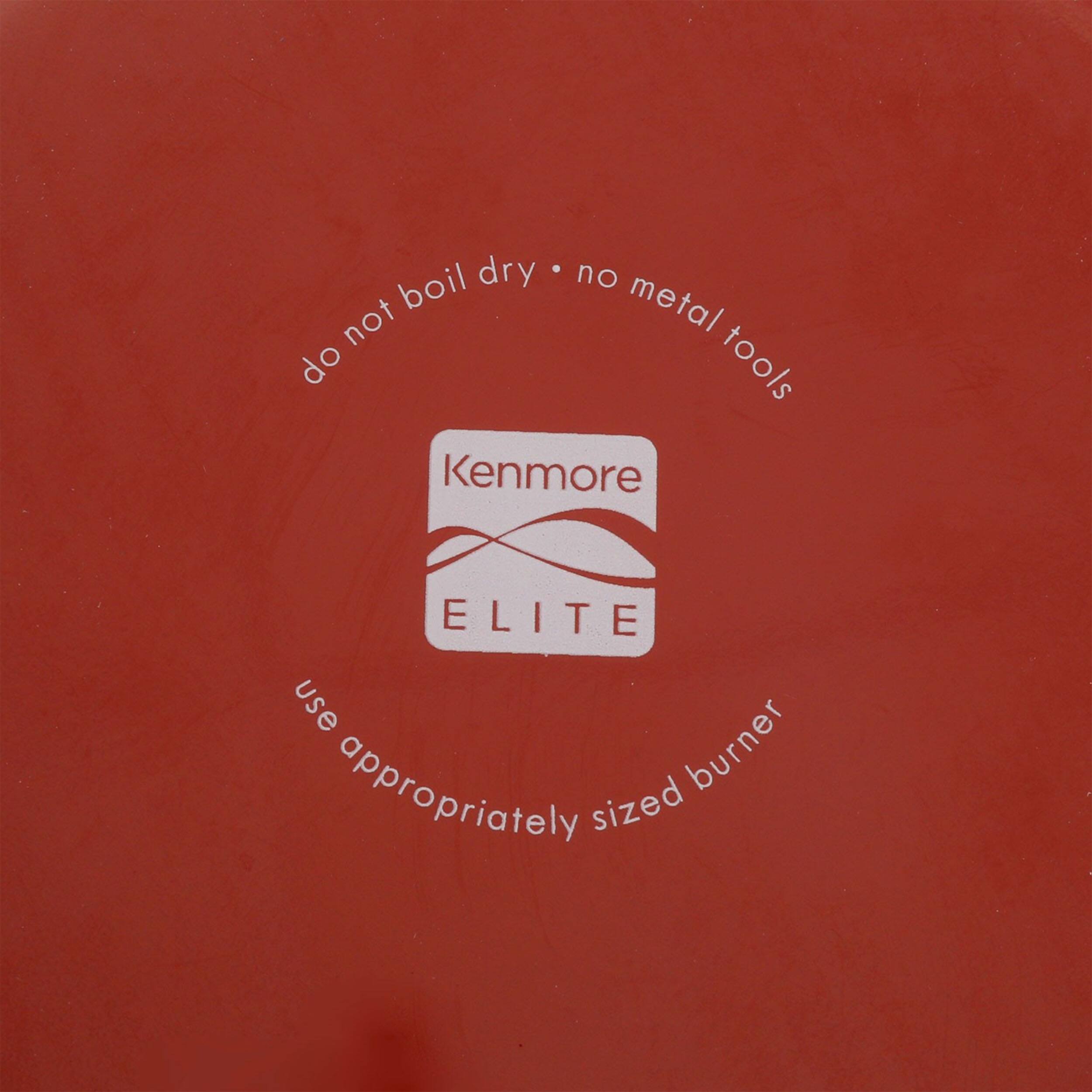 do not boil dry · no metal tools

Kenmore ELITE

use appropriately sized burner