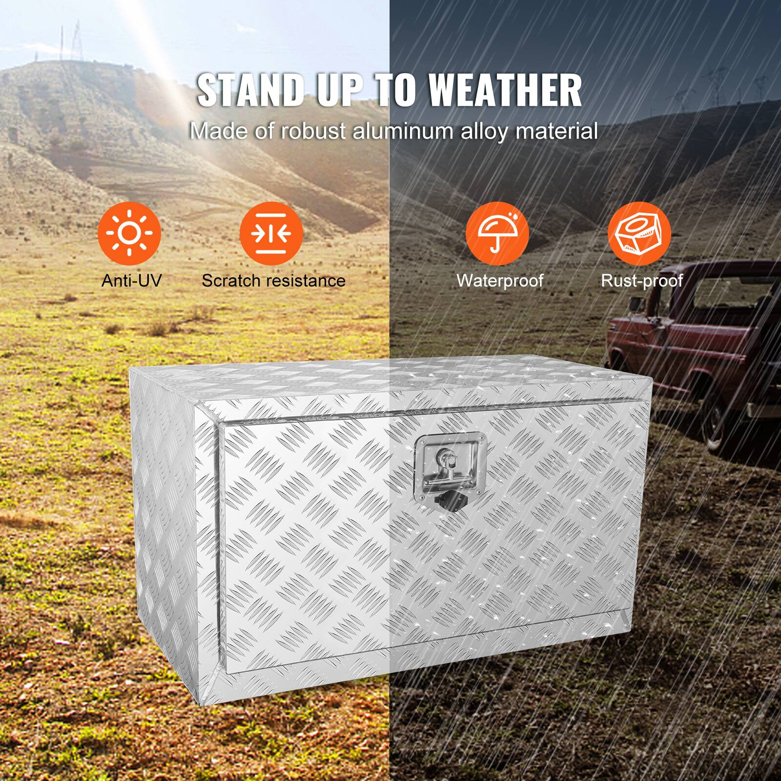 STAND UP TO WEATHER
Made of robust aluminum alloy material
Anti-UV
Scratch resistance
Waterproof
Rust-proof