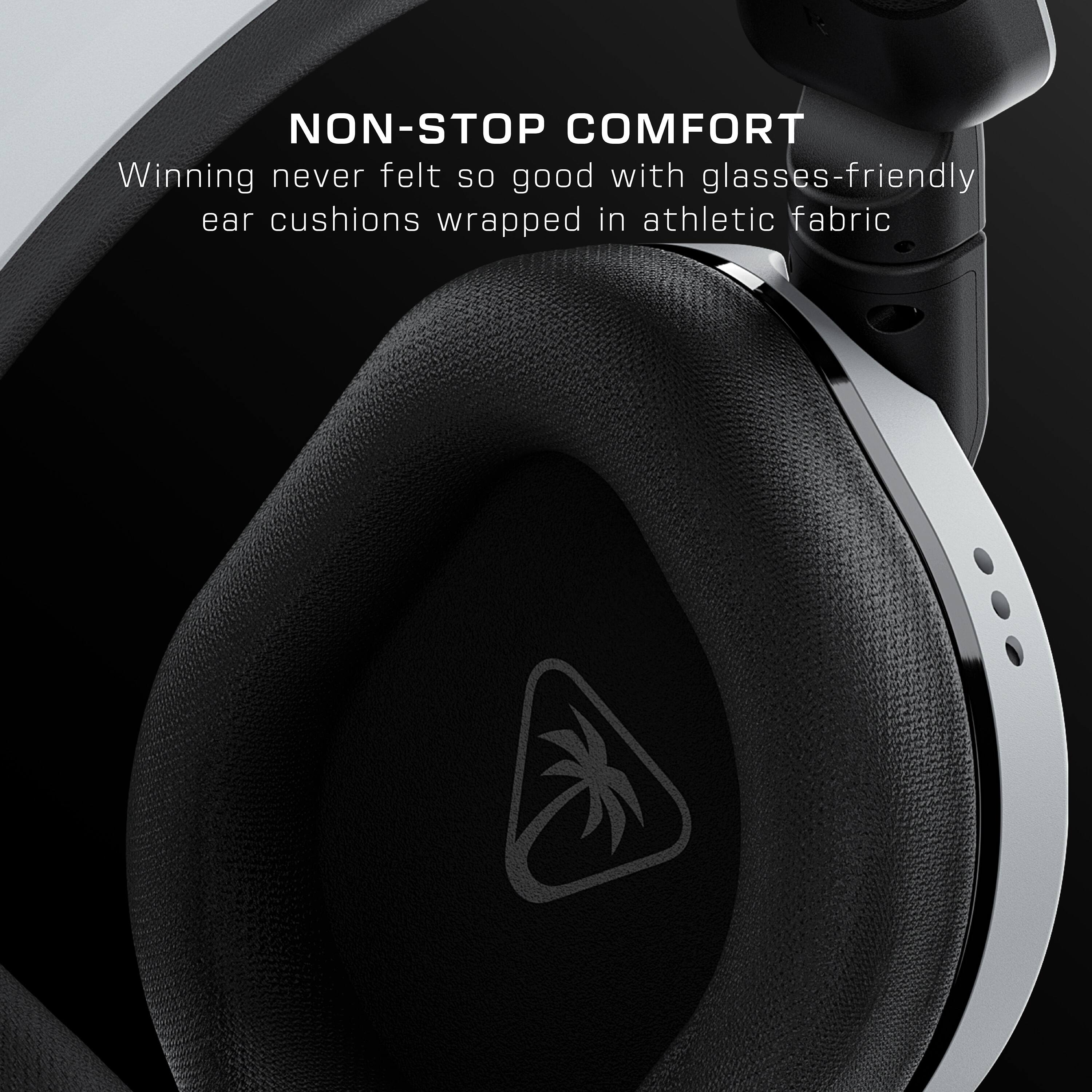 Non-Stop Comfort: Winning never felt so good with glasses-friendly ear cushions wrapped in athletic fabric.