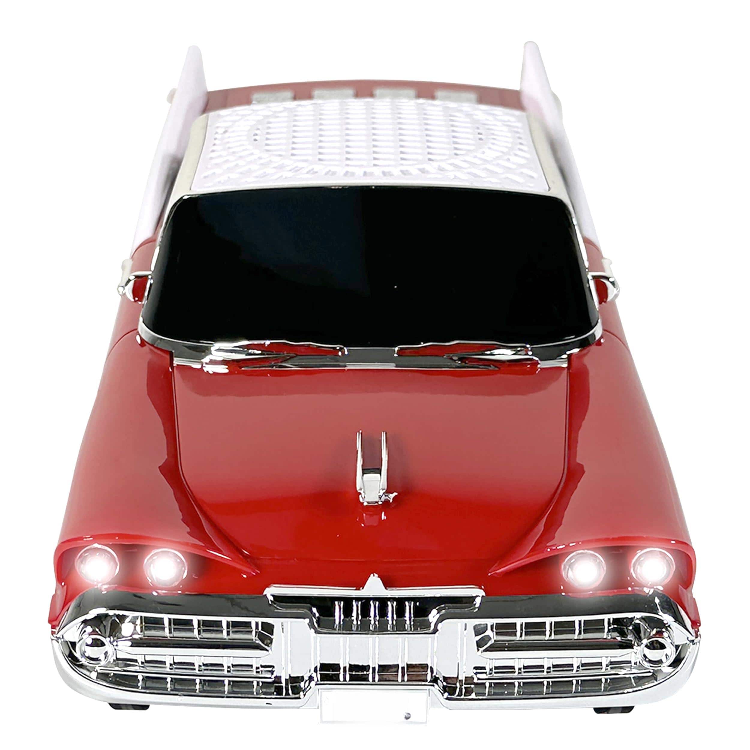 Skar Audio - 1959 Retro Classic Car Dual 2-inch Speakers Hands-free Link Built-in Microphone Fm Radio And Led Party Lights - Red