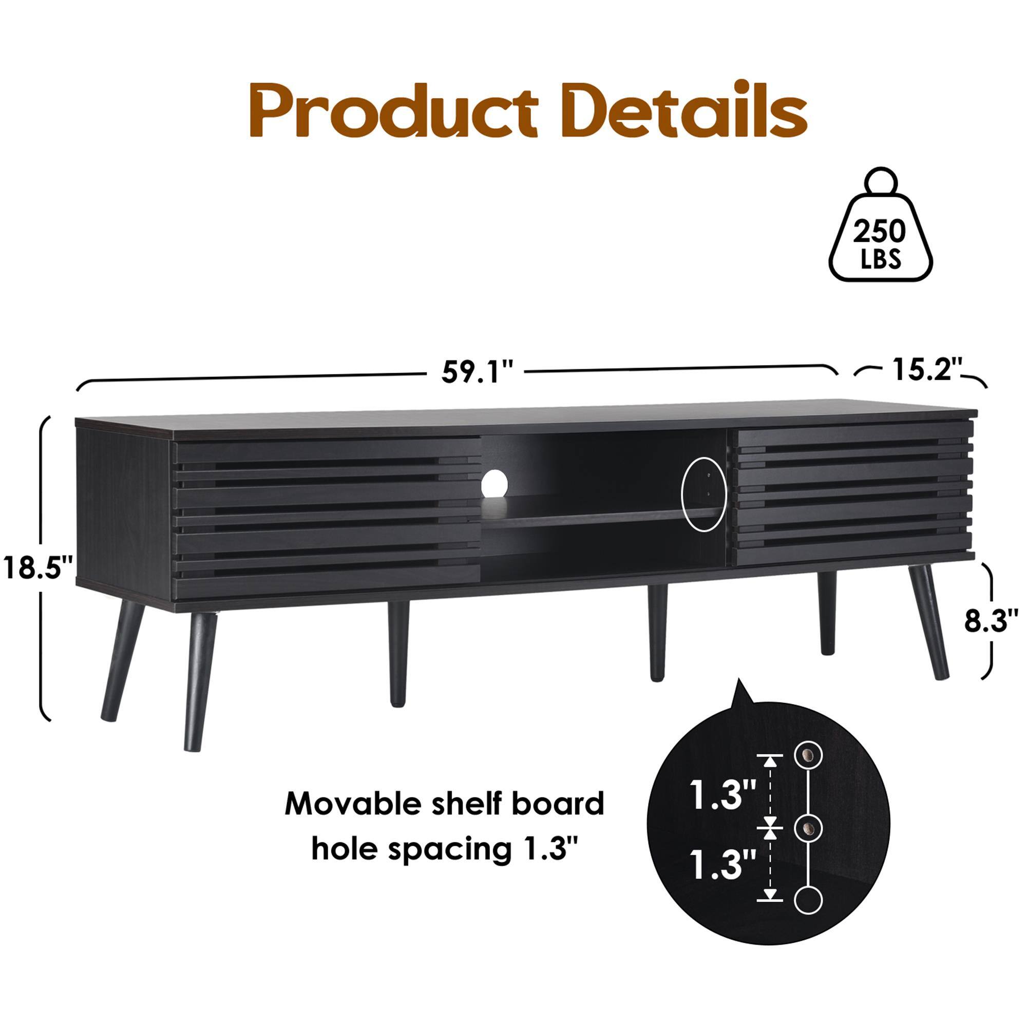 Product Details
250 LBS
59.1"
15.2"
18.5"
8.3"
Movable shelf board hole spacing 1.3"