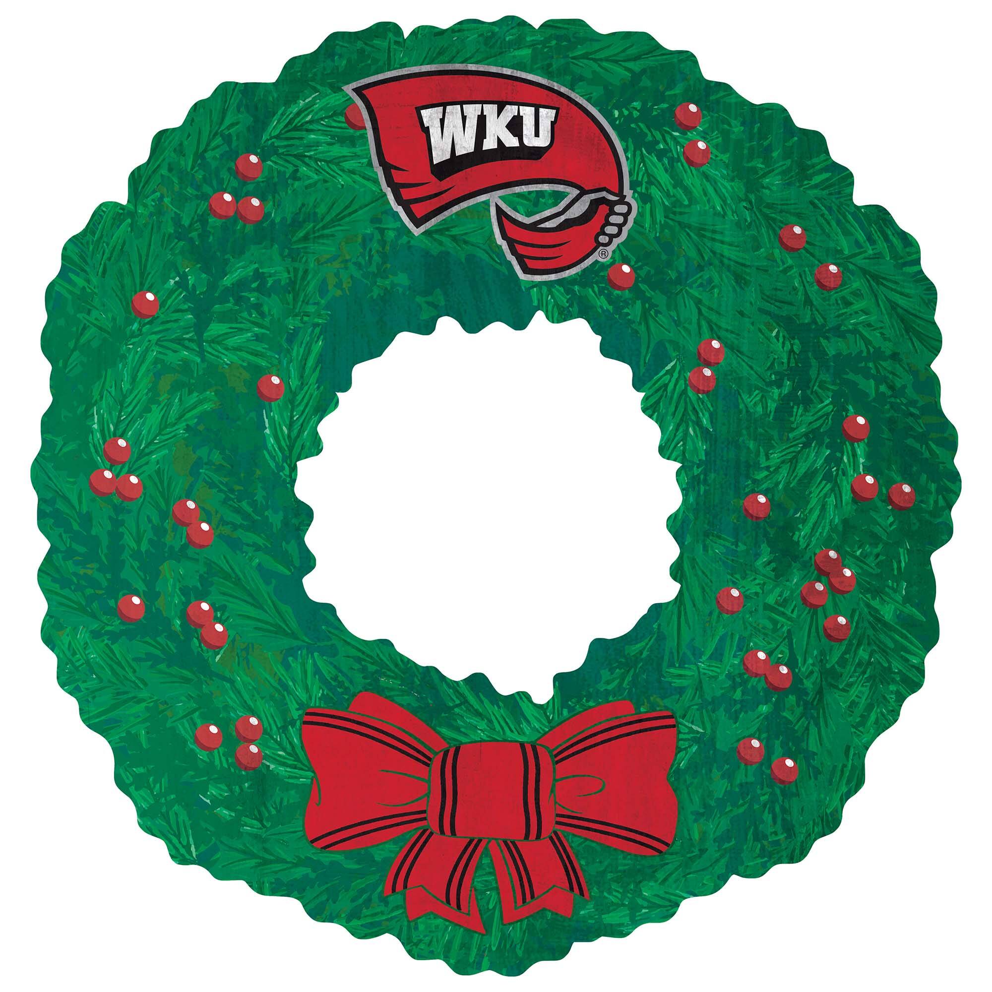 Front. Fan Creations - Western Kentucky Hilltoppers 16'' Team Wreath Sign - Green.
